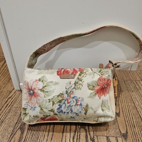 Floral print Fossil canvas and woven straw handbag - Picture 1 of 10